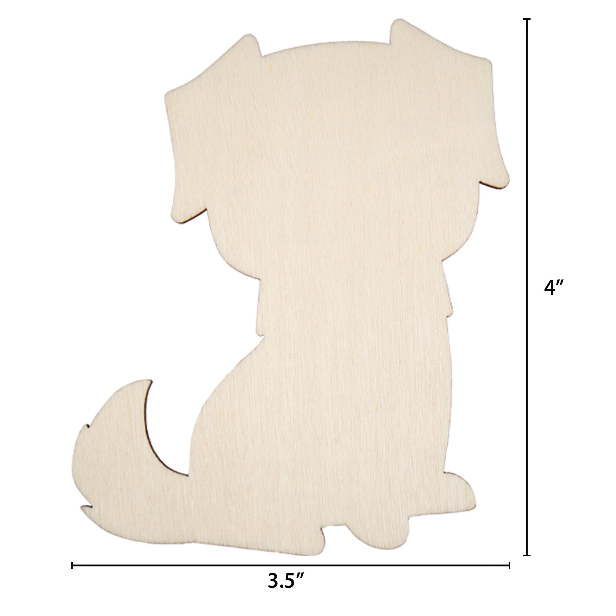 Hello Hobby Wood Dog Shape, Ready-to-Decorate Die-Cut Shape, 3.5" x 0.145" x 4", 0.03 lbs