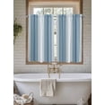 thumbnail image 7 of Tier Curtains 45 Inches Long, Blue Ombre Stripe Window Treatment Curtain Drapes, Farmhouse Simple Striped Small Curtain Drapes for Bathroom Laundry Room, 27.5"x45", 2 Panels, 7 of 7
