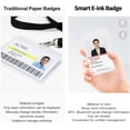 thumbnail image 3 of TIBURN 4.0” E-Ink Smart Badge Holder with NFC & Bluetooth, Editable E-Paper ID Badge, 4-Color Display (BWRY), Reusable Digital Name Tag for Employees, Students, Conferences, Trade Shows(iOS Only), 3 of 8