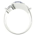 thumbnail image 4 of Three-Stone Engagement Ring for Women - 3.5ct Simulated Blue Sapphire in 14K White Gold Promise Ring, 4 of 6
