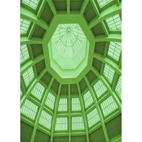 Ahgly Company Indoor Rectangle Patterned Stoplight Go Green Area Rugs, 8' x 10'