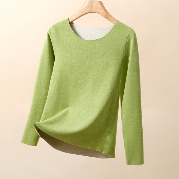 Long Sleeve Thermal Shirts for Women Cold Weather, Womens Thermal Underwear Tops, Base Layer Women Thermal Army Green XL