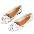 thumbnail image 6 of Wensltd Women's Shoes Peep Toe Ballet Flats Comfy Bow Flat Shoes Walking Spring Summer Daily Solid Color White, 6 of 9