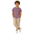 thumbnail image 6 of IFNWSV Boys Pants Solid Color Cotton Linen Breathable Elastic Waistband Comfortable Loose Casual Trousers Khaki 14-15 Years, 6 of 7