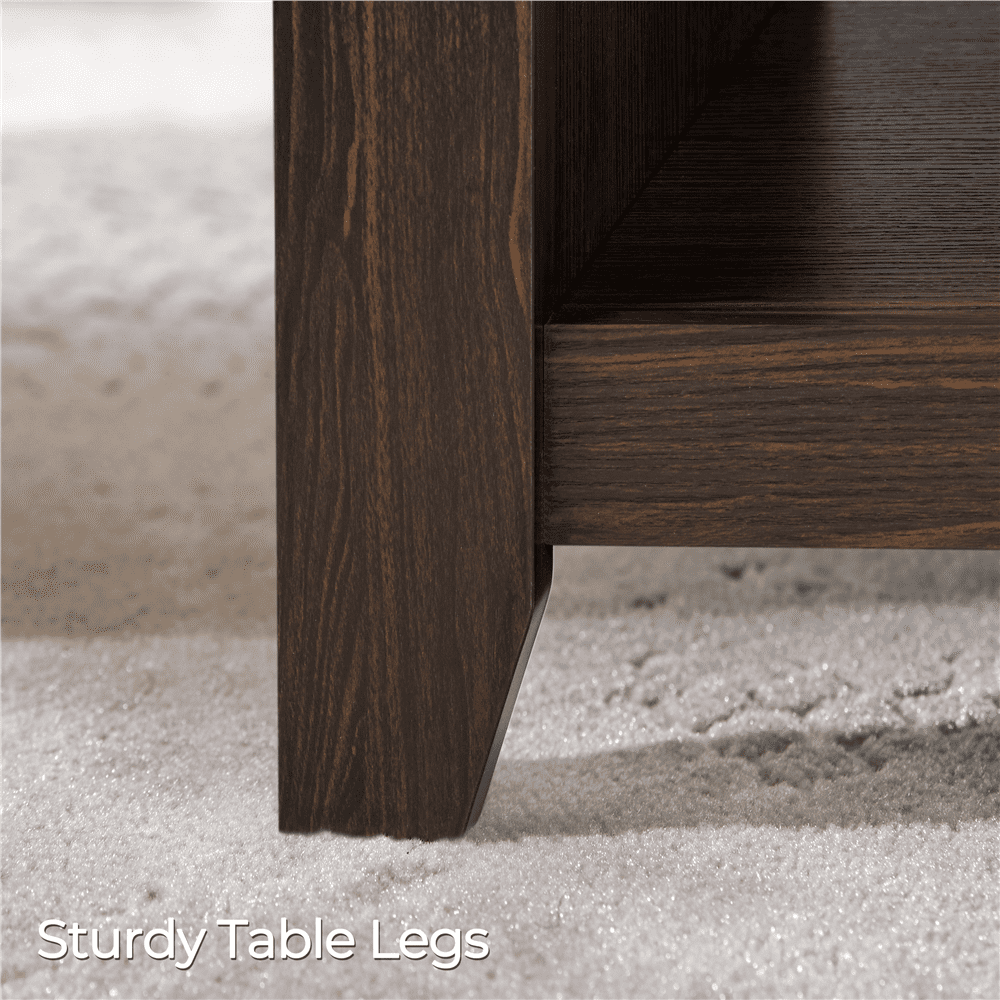 Yaheetech 39.5in Lift Top Coffee Table w/Storage & 2 Open Shelves for Living Room,Espresso