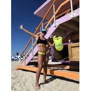New Wave Swim Buoy for Open Water Swimmers and Triathletes - Light and Visible Float for Safe Training and Racing - Fluo Green 20 Liter PVC