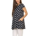 thumbnail image 3 of Women's Relaxed Fit Short Sleeve Polka Dot Round Neck Casual Pockets Blouse Top, 3 of 5
