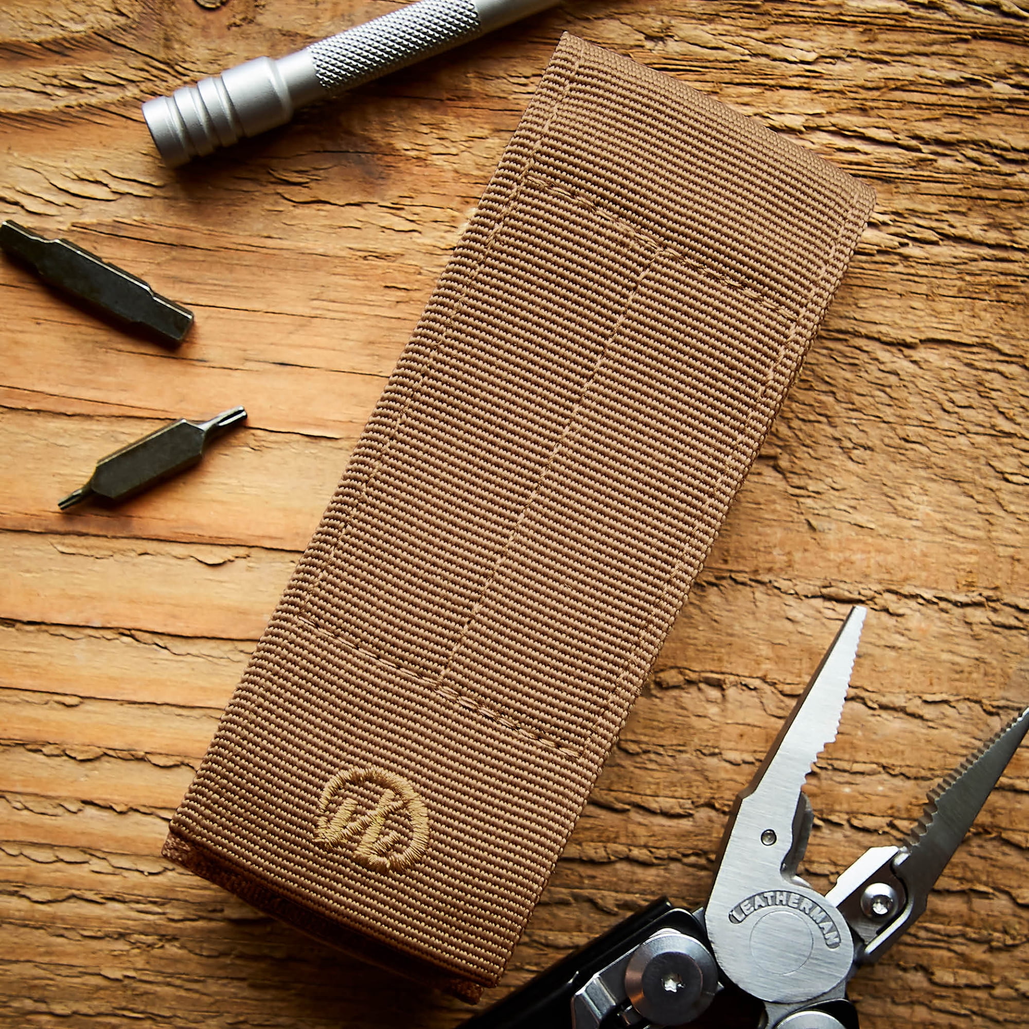 LEATHERMAN - MOLLE Compatible Large Nylon Sheath for Multitools, Fits 4" and 4.5" Tools, Brown