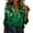 Multicolor, variant on HAiming St Patricks Day Shirt Women Long Sleeve Shamrock Printed Satin Button Down Tops Vacation Clothing