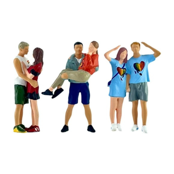 Figuras People Pintado Figuras 1:64 Escenas en miniatura Figuras de diorama Mini Modelos para amigos de la familia Juegos de mesa