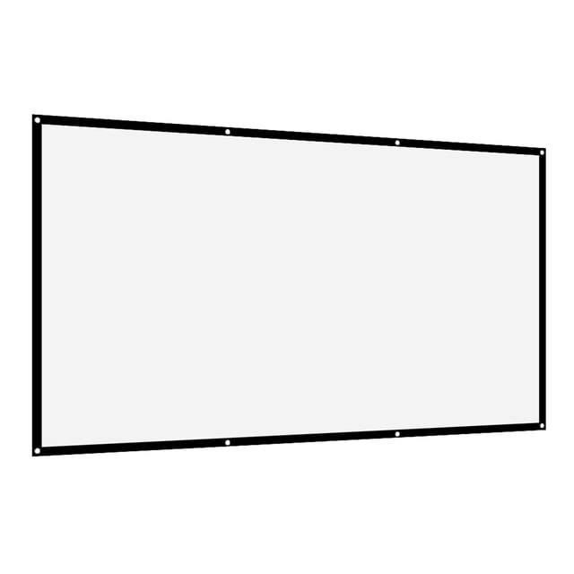 Portable Projector Screen, Foldable Washable No Crease Polyester Movie Screen, Front Rear Projection, Indoor Outdoor Home Theater Camping