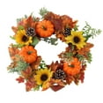 thumbnail image 1 of Corona de verano artificial con calabazas - Flor decorativa artificial de 40 cm Calabaza girasol, 1 of 8