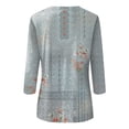 thumbnail image 5 of fartey T-Shirt Tunique à Manches 3/4 pour Femme Grande Taille, Tendance, à Imprimé Floral, Chandail à Enfiler, Hauts Décontractés à Col Rond, T-Shirts Doux et Confortables, Blouses de Plage Mode, Haut, P-4TG, 5 of 5