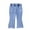 #0232-Light Blue, variant on Toddler Girls Flare Slim Fit Jeans Elastic Waist Button Split Cuff Long Pants Spring Summer Casual Daily Outdoor Wear For 1-6 Years Old