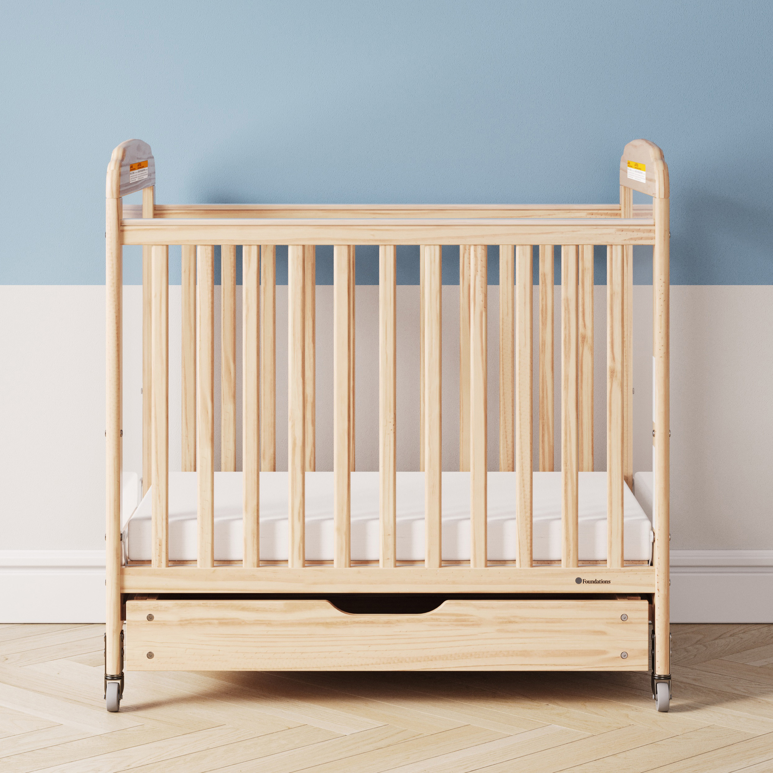 Foundations EZ Store Wood Crib Drawer with MagnaSafe Latch, Fits Serenity, Natural
