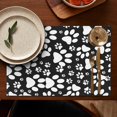 thumbnail image 4 of Black Paw Summer Placemats Table Placemats Set Of 6-Linen Kitchen Washable Placemats Table Mats 11.8"x17.7"Non-Slip Heat Resistant, 4 of 5