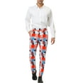 thumbnail image 2 of INSPIRE CHIC Men's Casual Geometric Printed Color Block Flat Front Dress Pants 34 Orange Blue, 2 of 7