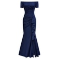 thumbnail image 4 of DHFJKG Womens Long Sleeve Maxi Dresses Off Shoulder Bodycon Formal Wedding Guest Side Slit Long Dress Spring Stylish Dresses, 4 of 4