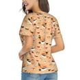 thumbnail image 3 of Honeii Funny Sushi Print Women's Classic V-Neck T-Shirt,Womens Fashion Tops,Stylish Everyday Top for Women, Casual Summer Spring Outfits Clothes-Medium, 3 of 5