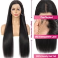 thumbnail image 5 of 13x6 Lace Front Wigs Human Hair 200 Density Straight HD Lace Front Wigs Pre Plucked Straight Glueless Human Hair 13x6 HD Frontal Human Hair Wig for Women, 5 of 5