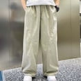 thumbnail image 4 of CONZONE Kids Boys Pants Wide Leg Casual Pants for Child Elastic Waist Lightweight Fall Winter Athletic Jogger Pants with Pockets, 4 of 9