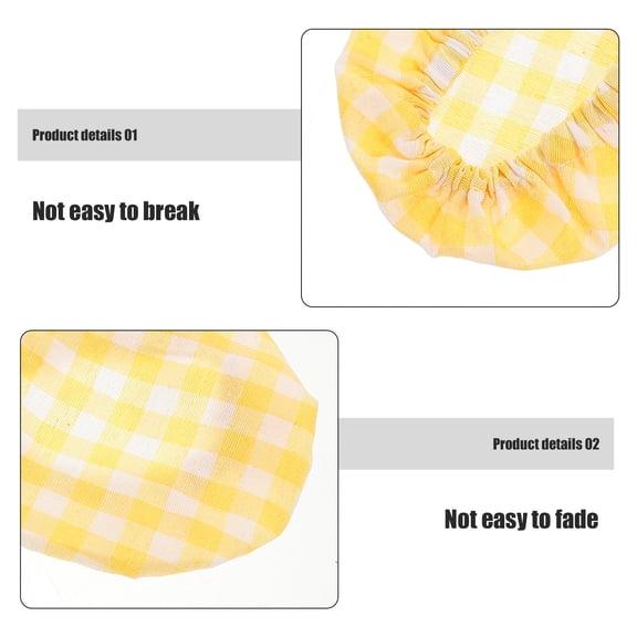 HONMEET 6-Pack Reusable Fabric Jar Lid Covers Assorted Colors, Stretchy Cloth Caps for Kitchen Storage and Food Preservation
