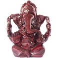 thumbnail image 1 of Estatua de ídolo del dios hindú Ganesha, elefante indio, Buda, Ganesh, escultura, bendición, hogar, Pooja, decoración de Diwali, buena suerte (rojo oscuro), 1 of 5