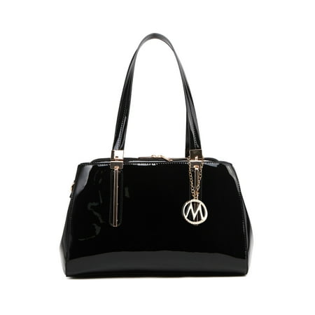 - MKF Collection Abree Patent Satchel Handbag by Mia K. Farrow