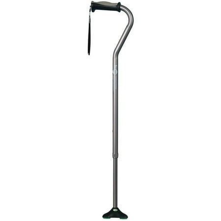 Hugo QuadPod Offset Cane with Ultra Stable Cane Tip, Smoke