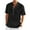 Black, variant on fatyb Mens Casual Shirts Half Button Stand Collar Pocket T-Shirts Short Sleeve Beach Vacation Summer Tops