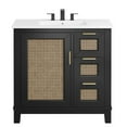 thumbnail image 3 of Modway Dixie 36" Solid Wood Bathroom Vanity Cabinet in Black and White, 3 of 12