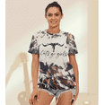 thumbnail image 3 of DEXIO Let's Go Girl Shirt Women Western Bleached T-Shirt Retro Country Music Tee Shirt Cowgirls Shirts Short Sleeve Tops, 3 of 11