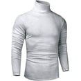 thumbnail image 2 of Men Slim Fit Lightweight Long Sleeve Pullover Top Turtleneck T-Shirt, 2 of 13