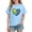 Blue., variant on Agkizg Girls Graphic Tees,Kids Valentine's Day T-Shirt,Valentine Tee Cute Short Sleeve Cotton Shirt with Romantic Print