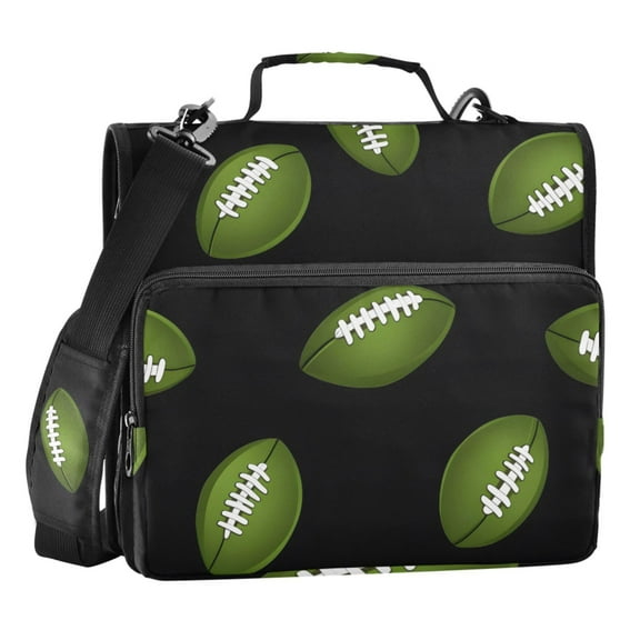 ALAZA Zipper Binder Footballs Ball 3 Ring Trapper Keeper File Folder Organizer Bag