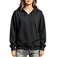 thumbnail image 4 of Njagoc3 Womens Hoodies Solid Color Casual Loose Long Sleeve Pullover Hooded Sweatshirt, 4 of 6