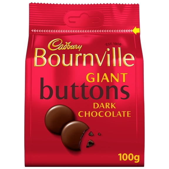 Cadbury Bournville Giant Chocolate Buttons Bag 100G, Imported from Britain