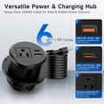 thumbnail image 6 of ZHANGONG Recessed Desk Power Grommet with 20W USB-C, Flush Mount Desktop Outlet, 1 AC Socket + 2 USB Ports (20W PD + QC3.0), 6.5FT Cord for Home Office Conference Table, 6 of 8