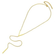 FOCALOOK Bar Pendant Gold Y Necklace Stainless Steel Minimalist Dangle Extra Long Lariat Necklace for Women
