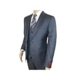 thumbnail image 4 of Men Suit BERLUSCONI Turkey 100% Italian Wool Super 180's 3pc Vested #Ber11 Blue, 4 of 9