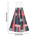 thumbnail image 6 of Yayeee Kitchen Hanging Hand Towels Set of 2 with Loop Bathroom Absorbent Tie Towel, Pink Geometric, 6 of 7