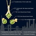 thumbnail image 2 of Gem Stone King 18K Yellow Gold Plated Silver Green Peridot Pendant and Earrings Jewelry Set for Women | 3.00 Cttw | 6MM Round Gemstone Birthstone | With 18 inch Chain, 2 of 5