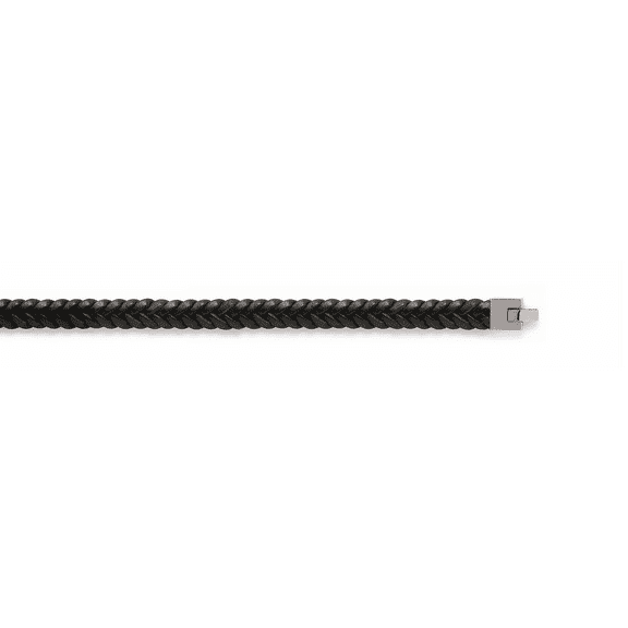 Mystigrey Henrick Stainless Steel Band Bracelet Black 7.5 inches or 19cm for Men