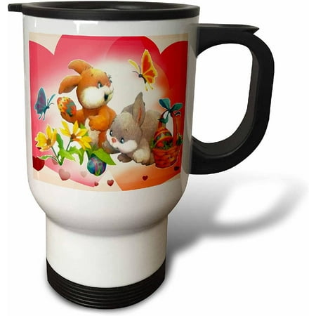 

Purple Tulips and Purple Butterfly Floral DesignTravel Mug 14 oz Multicolor