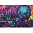 thumbnail image 4 of SKYSONIC Bathroom Rug Mats Neon Steam Train Print, Fluffy Plush Absorbent Bath Rugs Carpet with Non Slip Bottom for Bathroom Floor Toilet Tub and Shower, 4 of 7