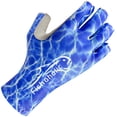 thumbnail image 2 of Fishoholic Fingerless Fishing Glove L/XL w' Super Grip UPF50+ Sun Protection Fishing Gloves Sun Screen UV Glove for Men and Women Kayaking Hiking Paddle Board Paddling Rowing Canoe (BlueCamo, L/X, 2 of 4