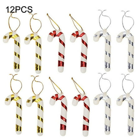 

12Pcs Color Christmas Cane Christmas Tree Decoration Pendant Candy Cane