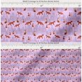 thumbnail image 2 of Soimoi Purple Cotton Poplin Fabric Cedar Tree & Fox Animal Decor Fabric Printed Yard 42 Inch Wide, 2 of 7