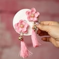 thumbnail image 4 of EeaseMX 1 par de pinzas para el pelo con forma de flor y campana, con borlas, para niñas, estilo chino, accesorios para el cabello (rosa), 4 of 8