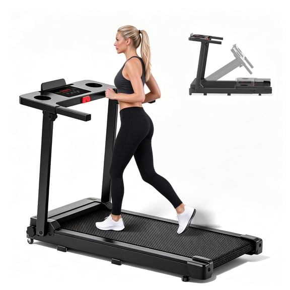 Tomile Treadmill, 3.0 HP Walking Pad Treadmill for Home, Folding Running Treadmill with 300 lbs Capacity, LED Display